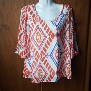 Geo Print Blouse